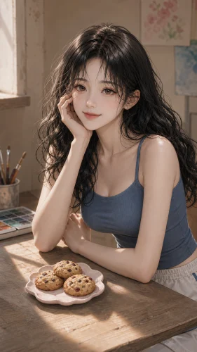 은주의 클레이 받침에 쿠키