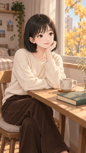 책방에 가기 전의 가을 아침
